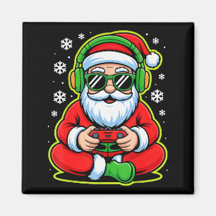 Christmas Gamer Boys Kids Santa Play Video Game  Magnet