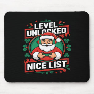 Christmas Gamer Boys Nice List Video Game Santa Xm Mouse Pad