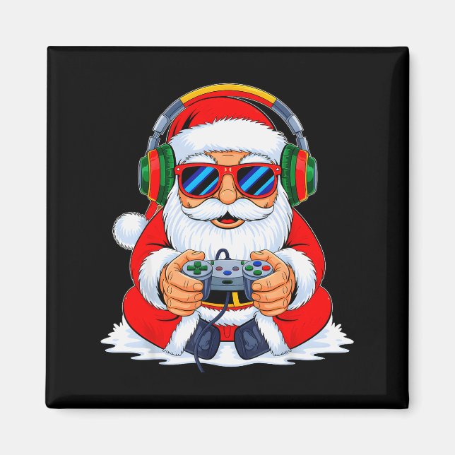 Christmas Gamer Boys Video Game Funny Santa Xmas S Magnet (Front)
