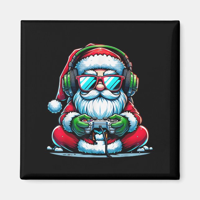 Christmas Gamer Boys Video Game Santa Xmas  Magnet (Front)