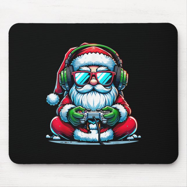 Christmas Gamer Boys Video Game Santa Xmas  Mouse Pad (Front)