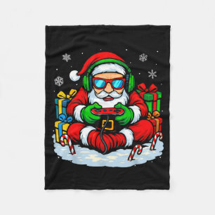 Christmas Gamer Boys Video Game Xmas Funny Santa G Fleece Blanket