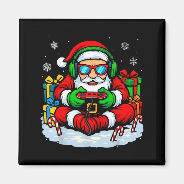 Christmas Gamer Boys Video Game Xmas Funny Santa G Magnet (Front)