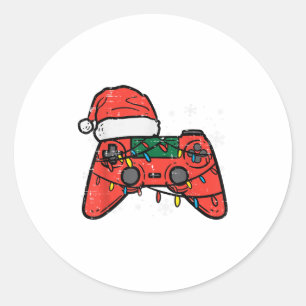 Christmas Gamer Controller Xmas Boys Kids Youth Me Classic Round Sticker