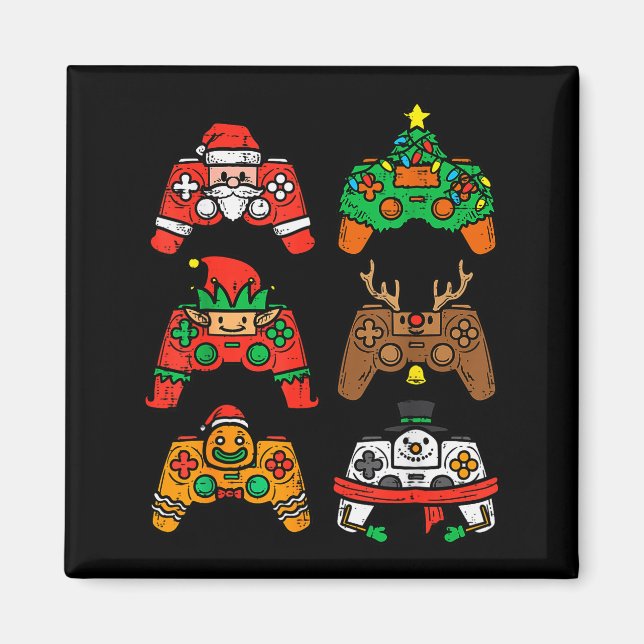 Christmas Gamer Controller Xmas Gaming Men Boys Ki Magnet (Front)