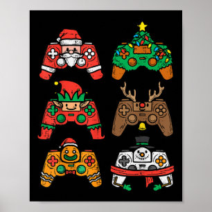 Christmas Gamer Controller Xmas Gaming Men Boys Ki Poster