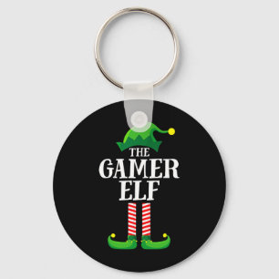 Christmas Gamer Elf Matching Family Group Christma Key Ring