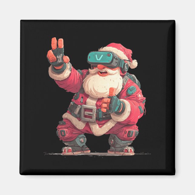 Christmas Gamer Look With This Cool Vr Santa Claus Magnet (Front)