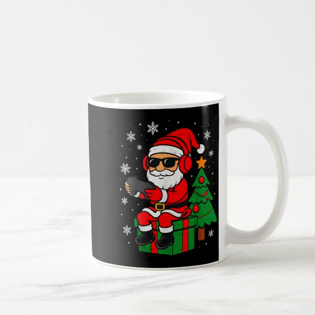 Christmas Gamer Retro Santa Funny Xmas Gaming Men  Coffee Mug (Right)