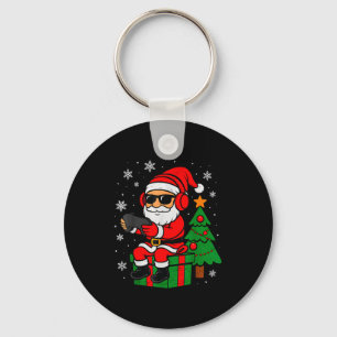 Christmas Gamer Retro Santa Funny Xmas Gaming Men Key Ring
