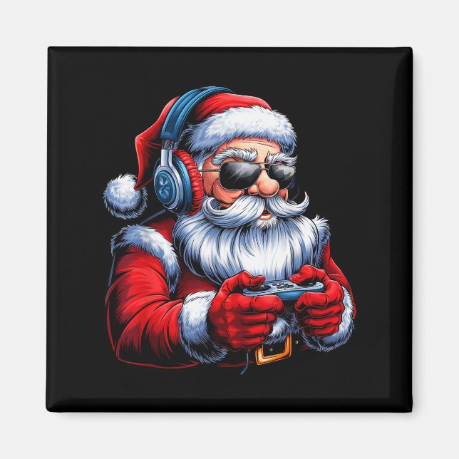 Christmas Gamer Santa Xmas Gaming Men Boys Kids Te Magnet (Front)