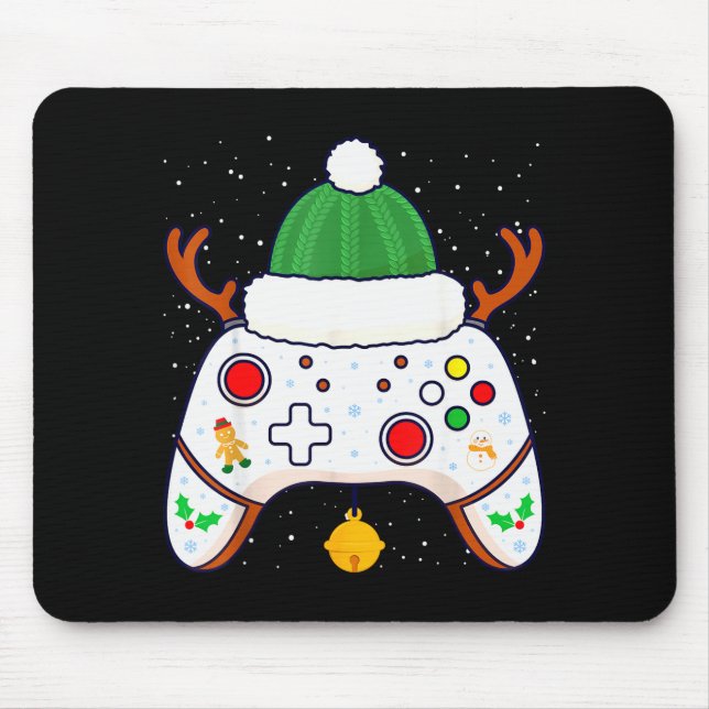 Christmas Gamer Video Game Controller Gamepad  Mouse Pad (Front)