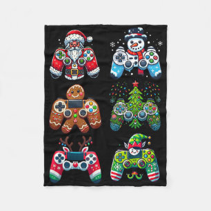 Christmas Gaming Controllers Santa Elf Xmas Christ Fleece Blanket