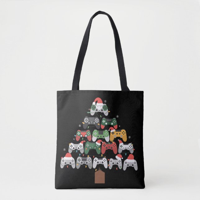 Christmas Gaming Tree Gamers Gamer Xmas Gifts  Tote Bag (Front)