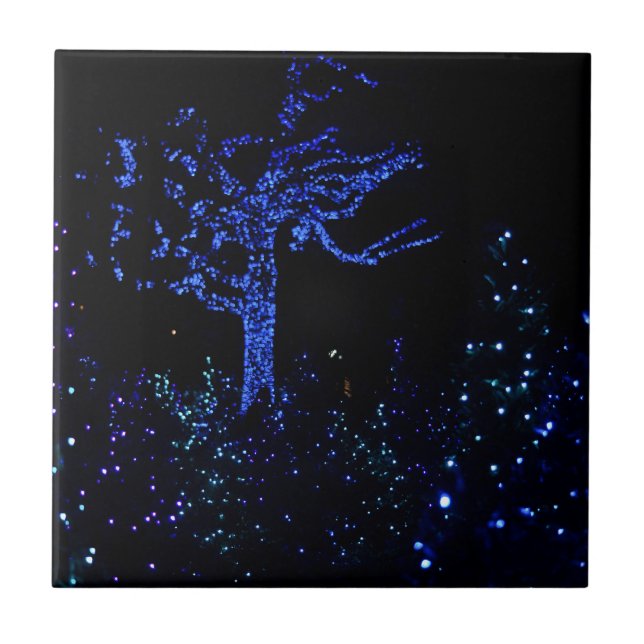 Christmas Garden Glow Ceramic Tile (Front)