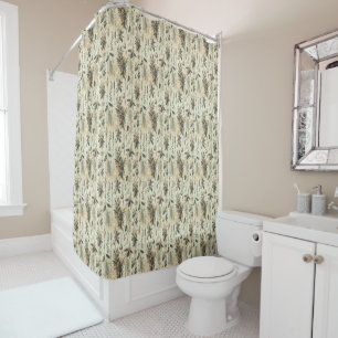 Christmas Garland and Lights Shower Curtain