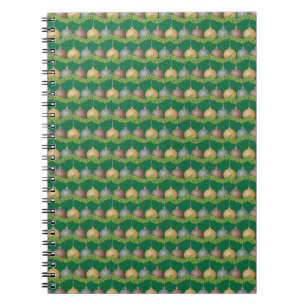 Christmas garland and ornaments holiday pattern notebook