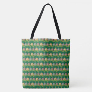 Christmas garland and ornaments holiday pattern tote bag