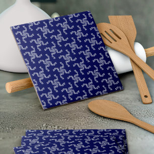 Christmas Garland Blue, Christmas Decoration, Xmas Ceramic Tile