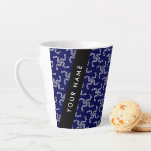 Christmas Garland, Blue, Your name, Personalise Latte Mug