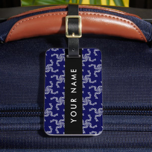 Christmas Garland, Blue, Your name, Personalise Luggage Tag