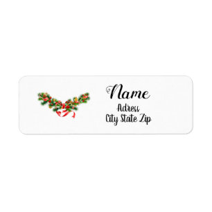 "CHRISTMAS "GARLAND" CHRISTMAS ADDRESS LABEL RETURN ADDRESS LABEL