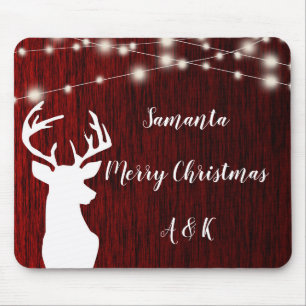 Christmas ,garland, deer head,personalised mouse pad
