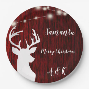Christmas ,garland, deer head,personalized paper plate