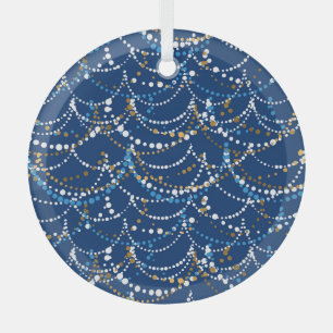 Christmas garland: festive seamless pattern glass tree decoration