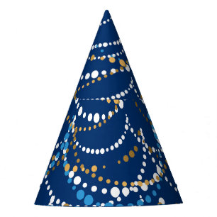 Christmas garland: festive seamless pattern party hat