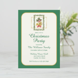 Christmas Garland Green Invitation