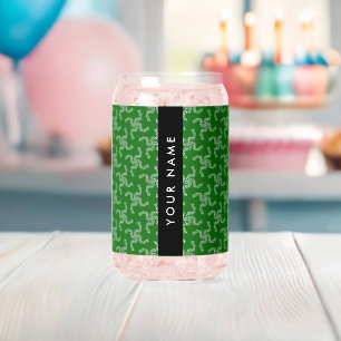 Christmas Garland, Green, Your name, Personalise Can Glass