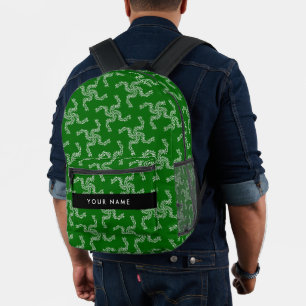 Christmas Garland, Green, Your name, Personalise Printed Backpack