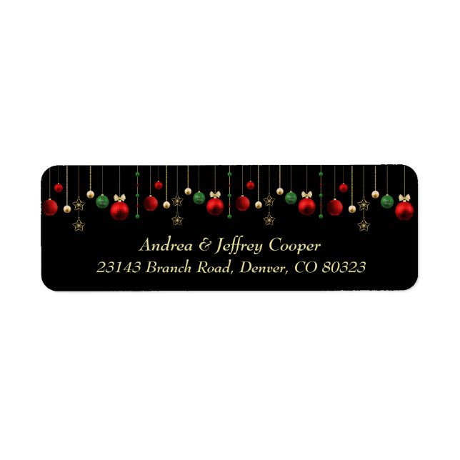 Christmas Garland Holiday Return Address Label (Front)