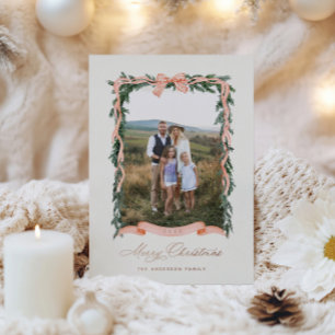 Christmas Garland Photo Foil Holiday Card