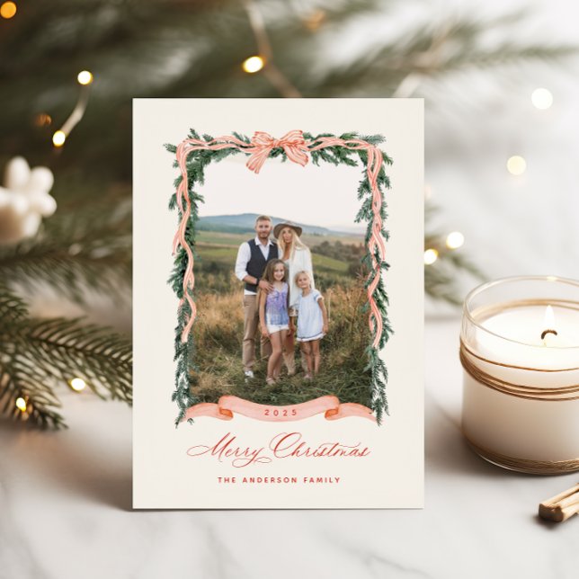 Christmas Garland Photo Holiday Card (Creator Uploaded)