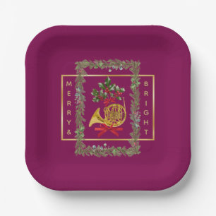 Christmas Garland Purple Paper Plate