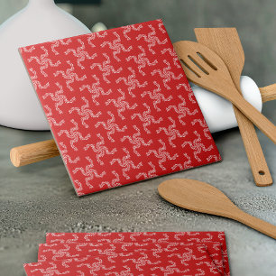 Christmas Garland Red, Christmas Decoration, Xmas Ceramic Tile