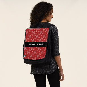 Christmas Garland, Red, Your name, Personalise Backpack