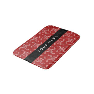 Christmas Garland, Red, Your name, Personalise Bath Mat