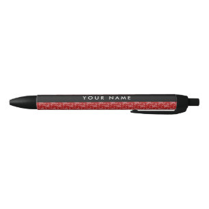 Christmas Garland, Red, Your name, Personalise Black Ink Pen