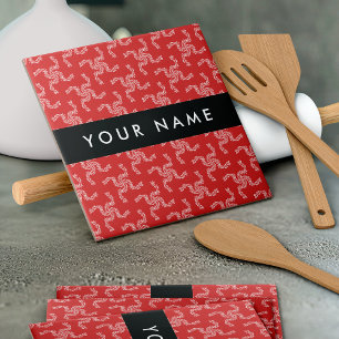 Christmas Garland, Red, Your name, Personalise Ceramic Tile
