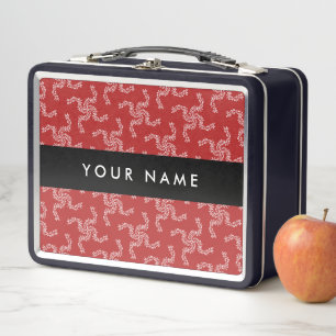 Christmas Garland, Red, Your name, Personalise Metal Lunch Box