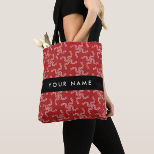 Christmas Garland, Red, Your name, Personalise Tote Bag
