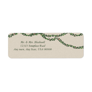 Christmas Garland Return Address Label