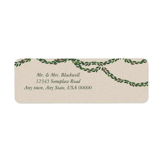 Christmas Garland Return Address Label (Front)