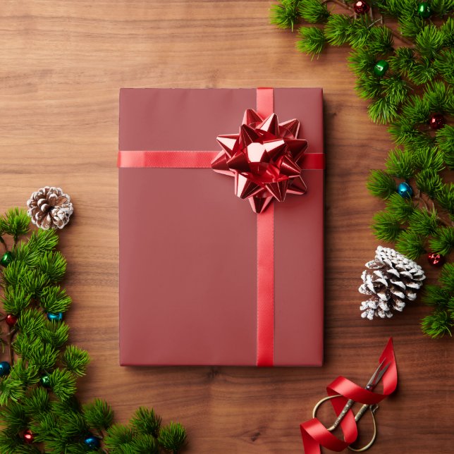 Christmas garnet red solid plain elegant gift wrapping paper (Holiday Gift)