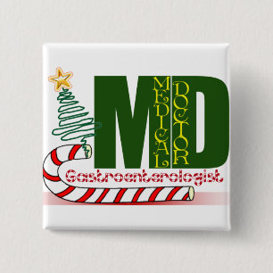 CHRISTMAS GASTROENTEROLOGIST 15 CM SQUARE BADGE