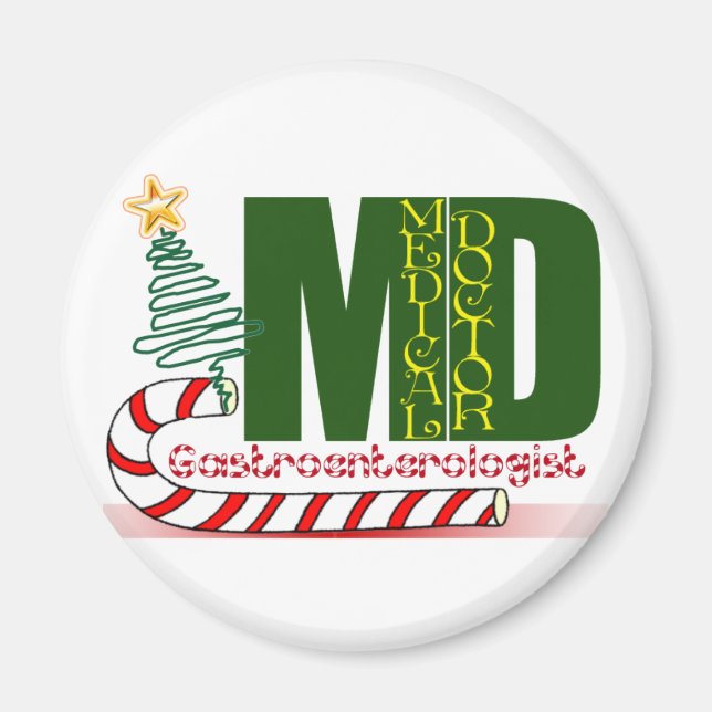 CHRISTMAS GASTROENTEROLOGIST MAGNET (Front)