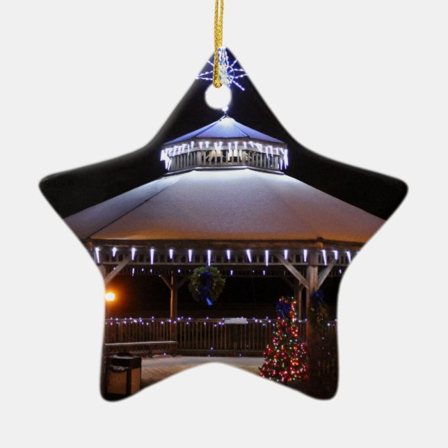 Christmas Gazebo Ceramic Tree Decoration (Front)